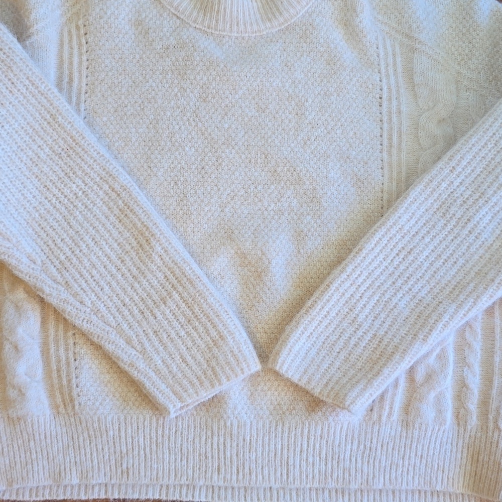 Madewell Cable Havener Pullover Sweater Alpaca-Poly-Wool-Blend Women's Sz.M - Picture 12 of 14